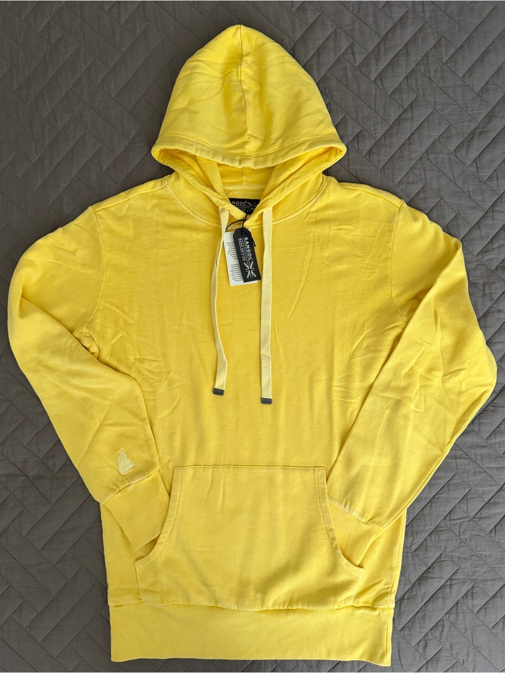 NWT Kangol Pastel Yellow Pullover Hoodie - Size Small